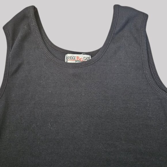* BRIDGE GATE Black Ribbed Tank Top Ladies MEDIUM Great for Layering - Picture 3 of 4